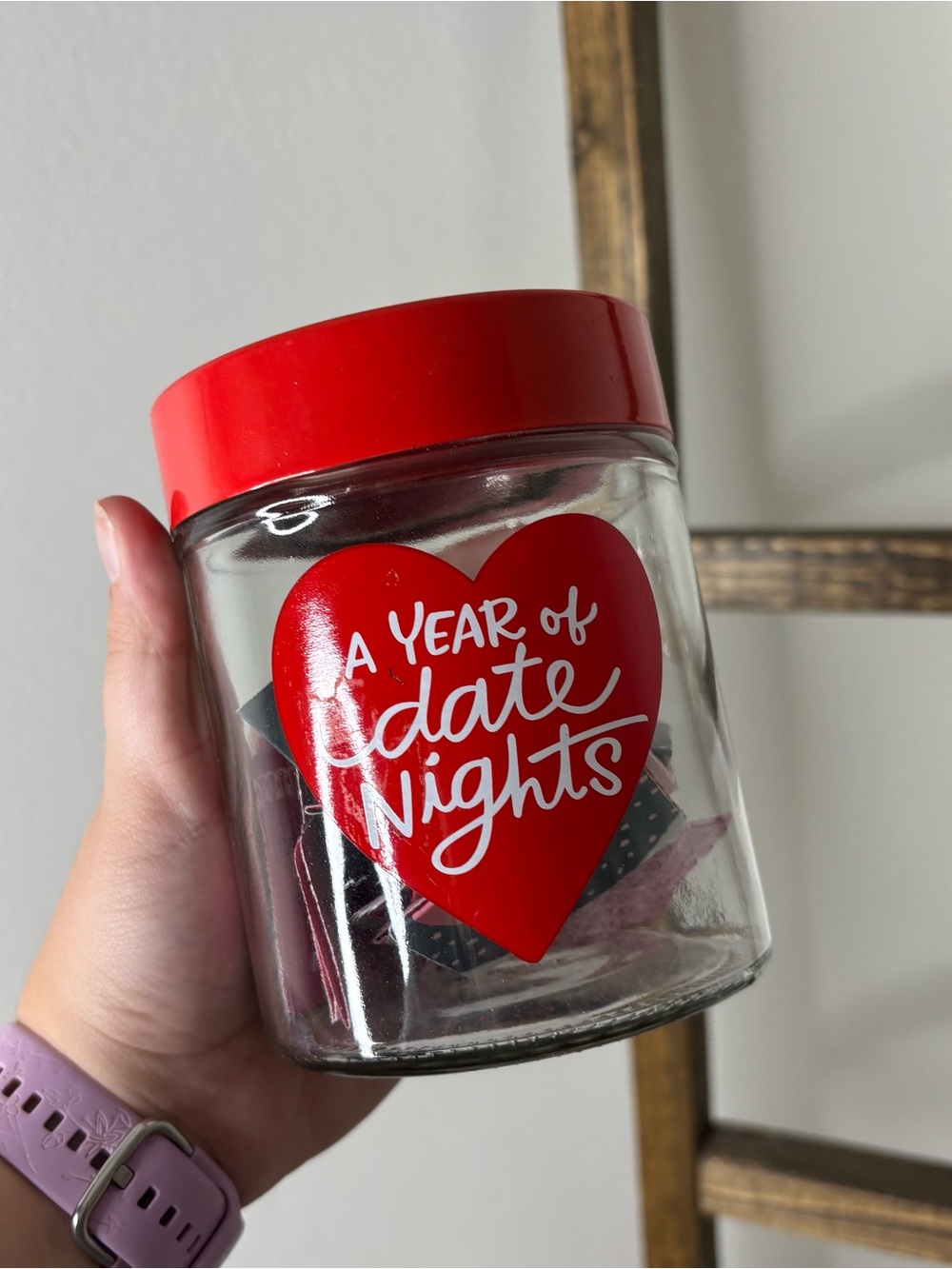Hallmark A Year of Date Nights Glass Jar with Red Lid